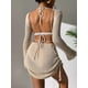 thumbnail image 2 of Vestido para mujer, sin espalda, con cordón, recortado, manga larga, con lazo en la espalda, traje de baño Albaricoque M Albaricoque M Xishao ropa, 2 of 2