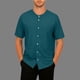 thumbnail image 2 of Mens Botón Camisa Color Sólido Cuello en V Manga Corta Sobredimensionado Transpirable Cardigan Superior, Largo Cardigan Hombres Desgaste Deportivo Casual, 2 of 8