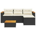 thumbnail image 2 of vidaXL 3 Piece Garden Sofa Set with Cushions Black Poly Rattan, 2 of 5