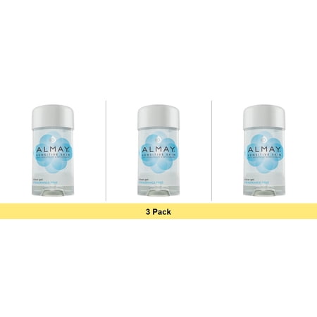 Almay Anti-Perspirant Deodorant Fragrance Free Clear Gel 2.25 oz - 3 Pack