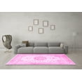 thumbnail image 3 of Ahgly Company Indoor Square Medallion Pink Traditional Area Rugs, 7' Square, 3 of 4