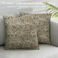 thumbnail image 3 of ARISTURING Decorative Throw Pillow Case Farmhouse Pattern Brown Beautiful Jacobean Floral Meadow Flowers Blossom Florets Bud Country Cream Crewel Cushion Cover Pillowcase for Couch Sofa Bed, 3 of 5