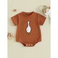 thumbnail image 2 of Suealasg Infant Girls Outfits Baby Girls Clothes 3M 6M 9M 12M Short Sleeve Round Neck Duck Print Romper Bodysuit, 2 of 9