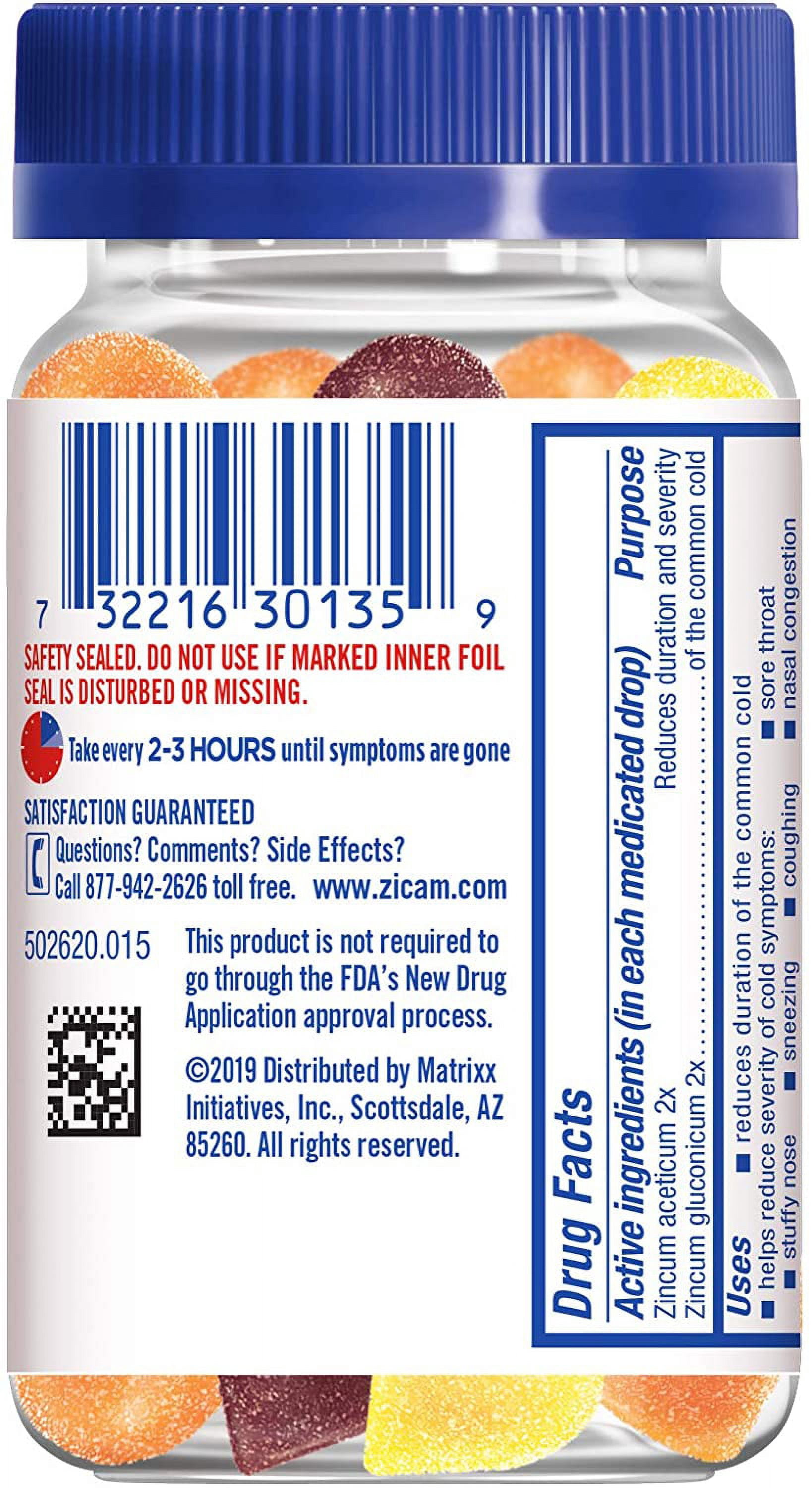 Zicam Zinc Cold Remedy Medicated Fruit Drops Assorted Flavor 25ct, 2-Pack