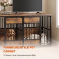thumbnail image 4 of Wooden Dog Crate Furniture, Large Dog Kennel with Storage Top, Indoor Pet Cage, 4 of 7