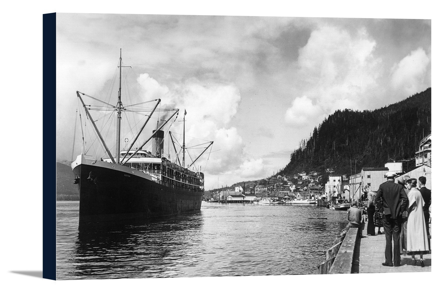 Ketchikan, Alaska View of the Waterfront, Steamer Cruising (18x11