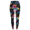 thumbnail image 6 of COMVALUE Women's Leggings - Full Length Bright and Neon Paint Splatter, Rainbow, and Patterened Leggings for Women Blue Size S, 6 of 6