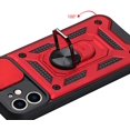 thumbnail image 6 of Sturdy Case for Apple iPhone 12 Mini (Not 12) with Slide Camera Window, Heavy Duty Military Grade Protection Phone Cover Built-in 360°Rotate Ring Stand for Apple iPhone 12 Mini SJ Red, 6 of 14