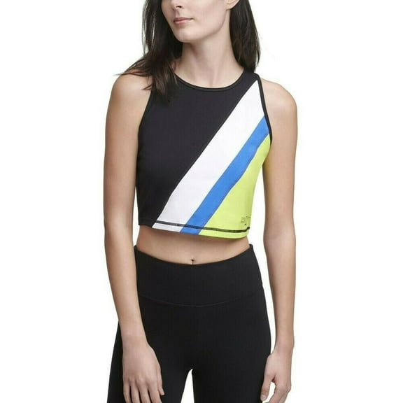 DKNY Colorblocked Crop Top Black Size M MSRP $45