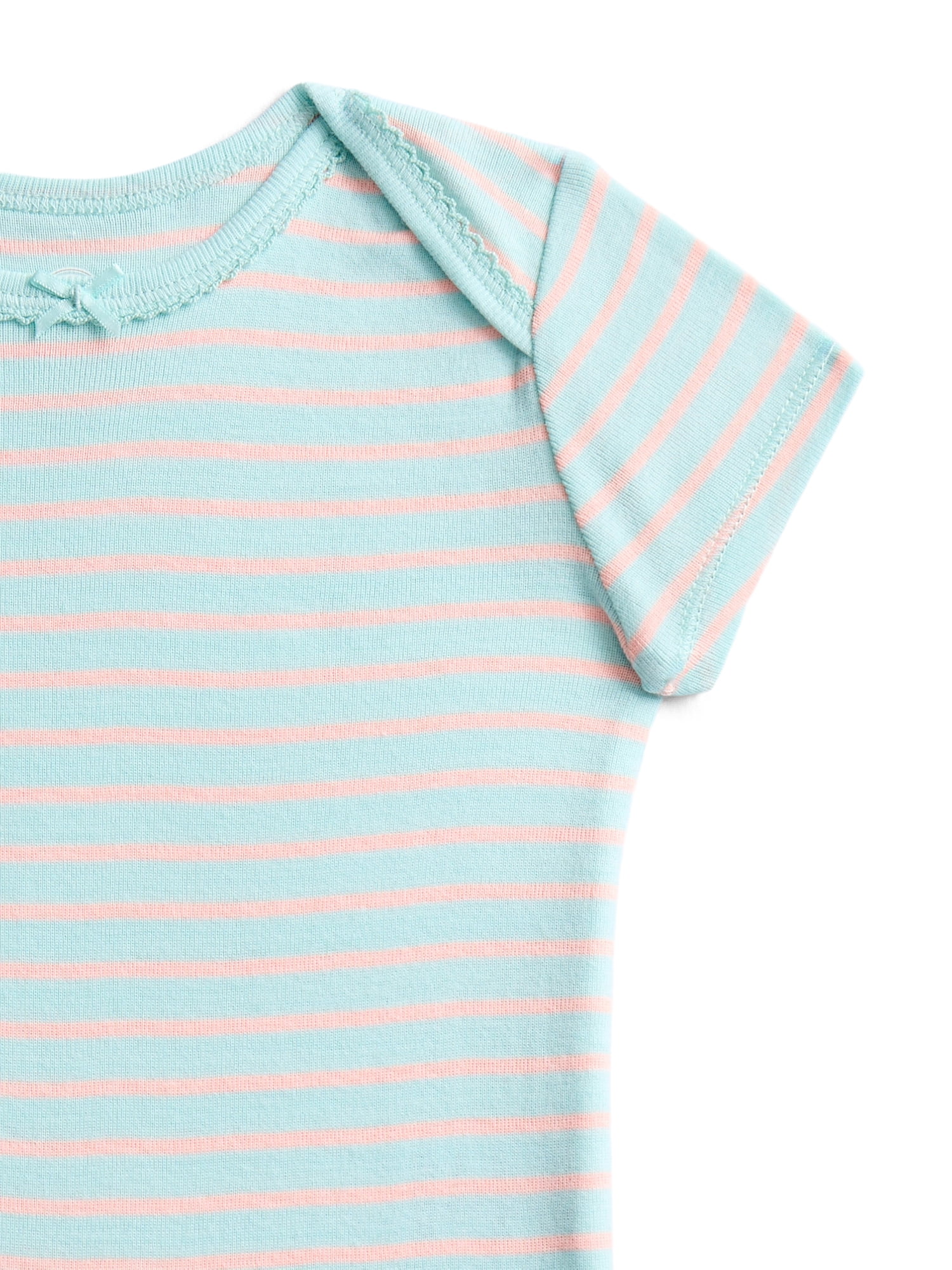 Wonder Nation Baby Girls Bodysuit with Short Sleeves, Sizes 0-24 Months