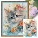 thumbnail image 1 of Hilo Algodón Ecológico Bordado 11CT 3 Hebras Impresión 40x55cm Kit Serie Punto Cruz Gato Dulce, 1 of 9