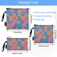 thumbnail image 3 of Dailycode Reusable Ziploc Bags Leakproof Sandwich Snack Freezer Bags Groovy Retro Daisy Flower 3 pack, 3 of 7