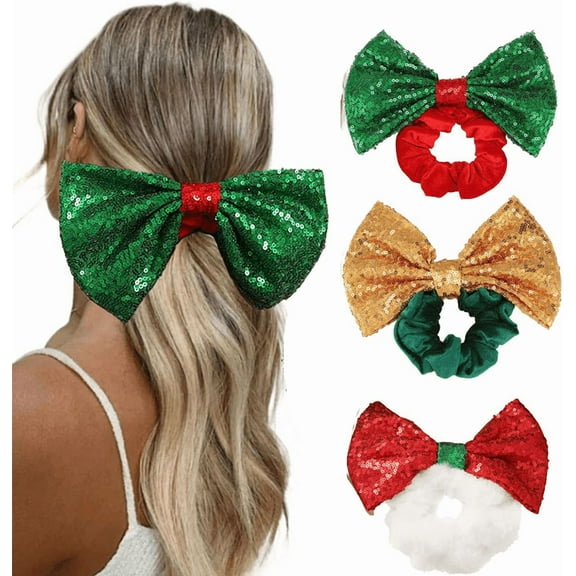 Yoyauz Christmas Bow Headband Green Bow Headband Red Velvet Elastic Headband Bow Headband Christmas Hair Accessories For Ladies And Girls