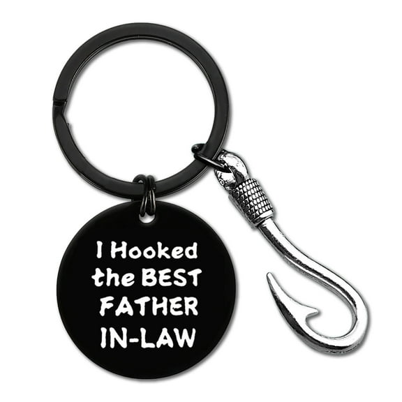 Father in Law Gift Wedding Gift for Father of Groom Bride I Hooked the Best Father-in-law keychain Wedding Gifts from Bride Groom Fathers Day Fisherman Gift Appreciation Bonus Father Keyring Gifts