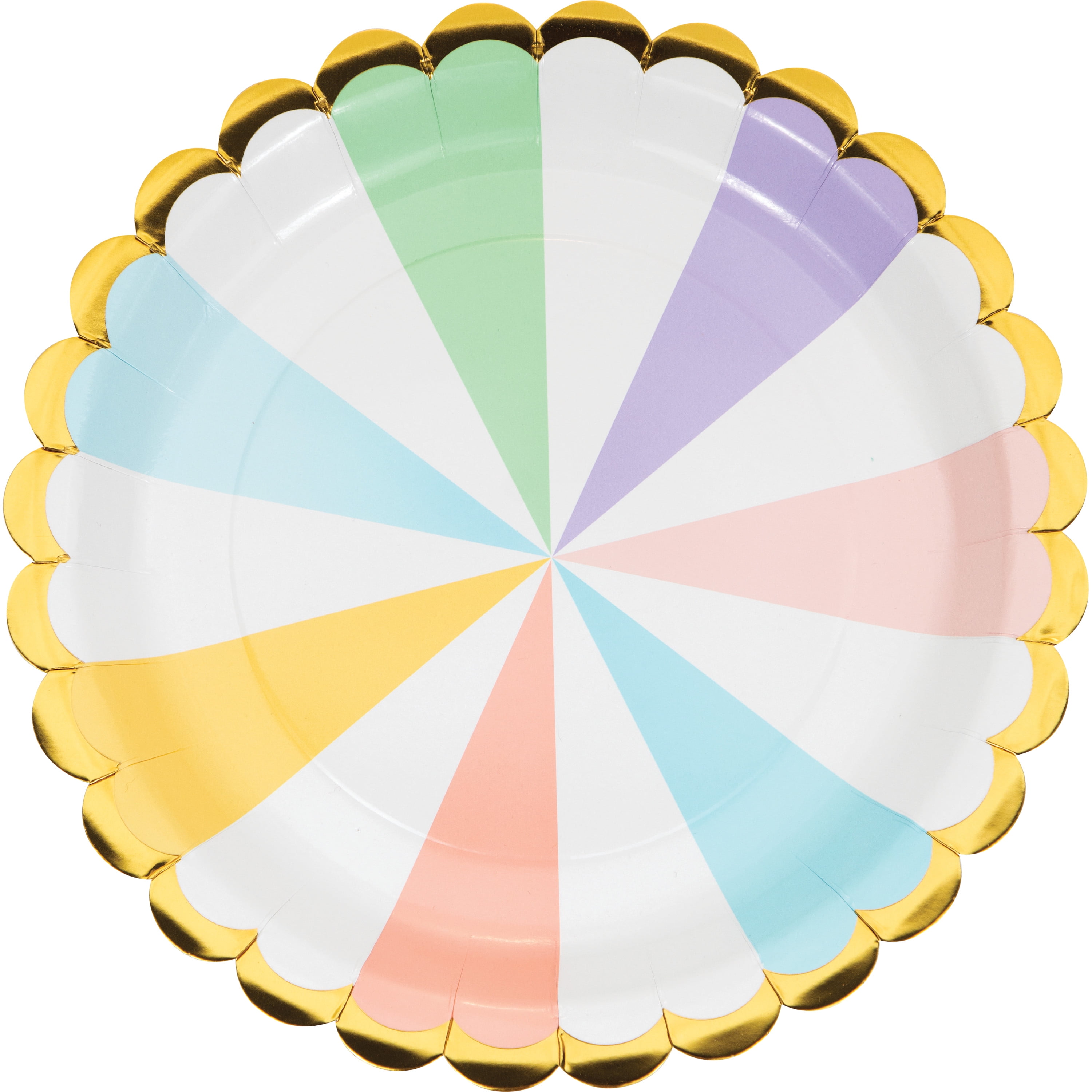 Pastel Celebrations Round Paper Plates 24 Count for 24 Guests