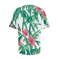 thumbnail image 4 of Fengqque 2025 Women's Vacation Style Floral Print Round Neck Short Sleeve T-Shirt, 4 of 5