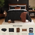 thumbnail image 2 of Mainstays Full/Queen Comforter Set, All-Season, 5-Piece, Black Jacquard Geo, 2 of 12