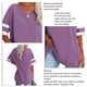 thumbnail image 2 of Tops de camisa para mujer,Camiseta de media manga para mujer Camisa de media manga a rayas para mujer Top con franjas de color con cuello en V Altamente recomendado, 2 of 4