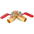 thumbnail image 5 of Heavy Duty Brass Garden Hose Splitter with 3/4 Inch GHT Thread Long Handle Y Connector for Outdoor Faucet and Garden Tubes, 5 of 9