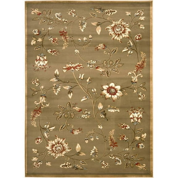 SAFAVIEH Lyndhurst Milo Floral Border Area Rug, Green/Multi, 8' x 11'