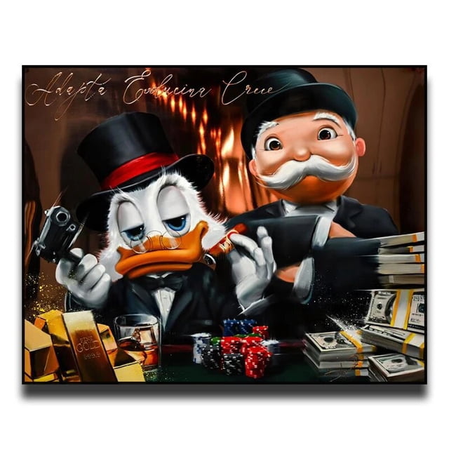 Pintura decorativa de lienzo de personaje clásico de Disney, cartel de Arte de estrella de película de dibujos animados del Pato Donald, decoración de pared moderna para el hogar, Mural