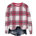 thumbnail image 6 of Jsaierl Women's Oversized Plaid Crewneck Sweatshirts with Checked Pattern Long Sleeve Soft Comfortable Casual Fall Tops S-2XL, 6 of 8