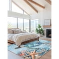 thumbnail image 2 of Blue Ocean Area Rug for Bedroom 4x6 Ft Sea Turtle Coral Starfish Seashell Super Soft fuzzy Throw Rug Non-Slip Fluffy Plush Indoor Floor Carpet for Living Room Nursery Home Decor, 2 of 8