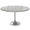 White, variant on LeisureMod Verve Mid-Century Modern 48" Round Dining Table with Sintered Stone Top and Brushed Chrome Pedestal Base for Dining Room and Kitchen, White