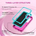 thumbnail image 2 of I-HONVA For Samsung Galaxy S25/S24 Case Compatible with MagSafe,3-Layer Military Grade Drop Protection Anti-Slip Rugged Shockproof Dustproof Protection 6.2 inch Phone Case,Rose Turquoise, 2 of 7