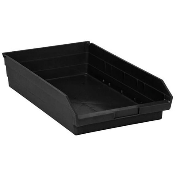 Quantum Mediacal QTM QSB110BK 17.87 x 11.12 x 4 in. Economy Shelf Bin, Black - 8 Count