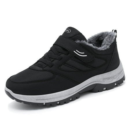 

Ediodpoh Fashion Winter Men Snow Boots Thick Soles Non Solid Color Lace up Hook Loop Short Warm And Comfortable Mens Shoes Black 10