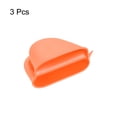 thumbnail image 3 of Uxcell 3Pcs Orange Mini Oven Mitts Heat Resistant Pot Holder Pinch Grips, 3 of 6