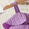 thumbnail image 6 of ZACPNCV Girls Summer 2 Piece Suits Sleeveless Tank Top Cotton Comfy Outfits Kids Girls Breathable Shorts Set Purple 5-6 Years, 6 of 9