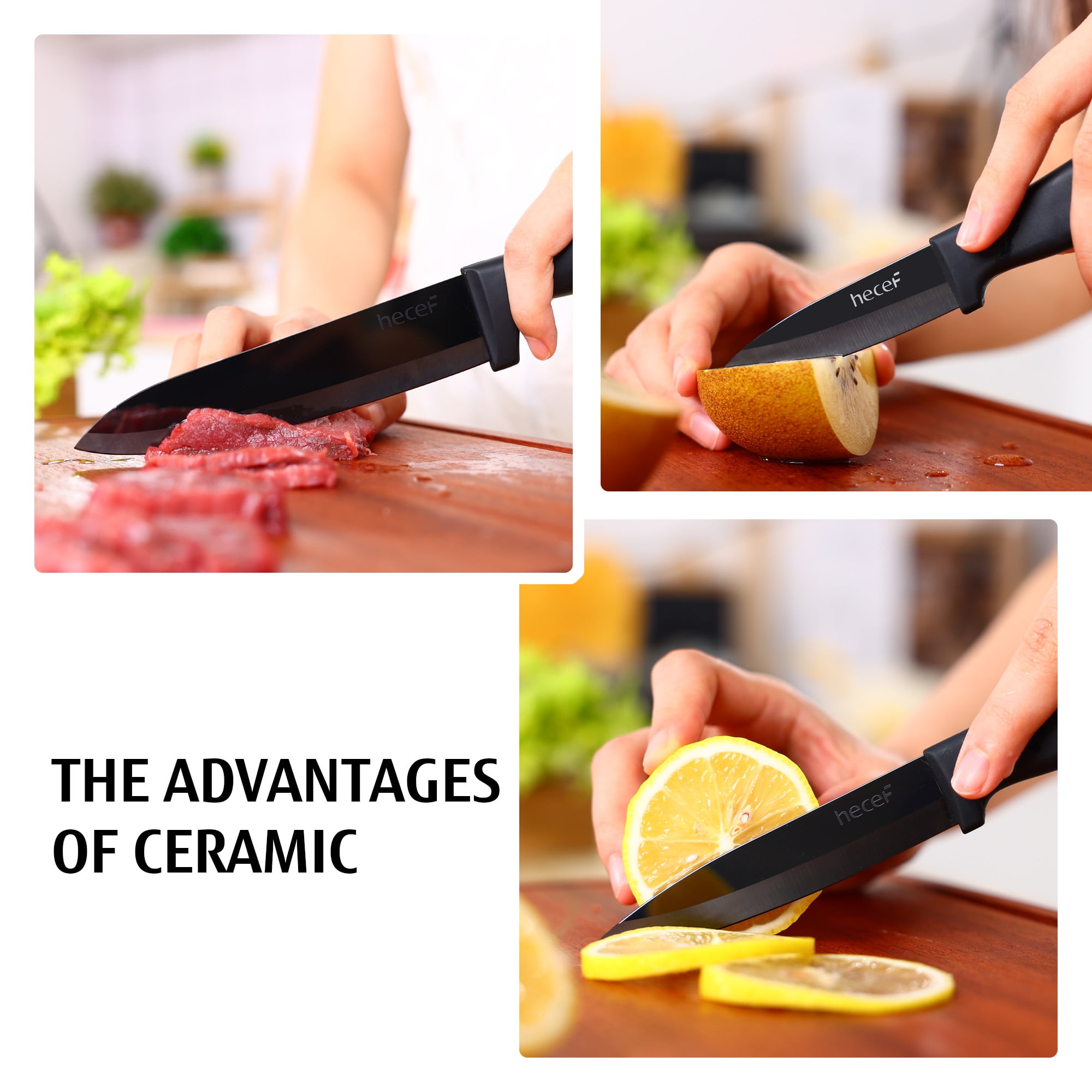 3pcs, Ceramic Knife Set, 4 Inch Fruit Paring Knives With Sheath Covers,Used  For Cooking Vegetable Fruit Bread And Meats