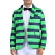 thumbnail image 1 of Inspire Chic Chaquetas Deportivas a Rayas para Hombres, Blazers de Promoción de Un Solo Botón con Solapa Notch, XL Verde, 1 of 6