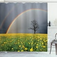 thumbnail image 1 of Ambesonne Rainbow Shower Curtain, Dandelion Field and Tree, 69"Wx70"L, Multicolor, 1 of 3