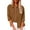 Brown, variant on dazeni Women's Long Sleeve Shirts Lightweight Cotton Lien Button Down Shirts Oversized Boyfriend Solid Tunic Tops with Pockets S-3XL