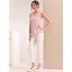 thumbnail image 4 of Blusa sin mangas Allegra K gasa para mujer Rosa L, 4 of 5