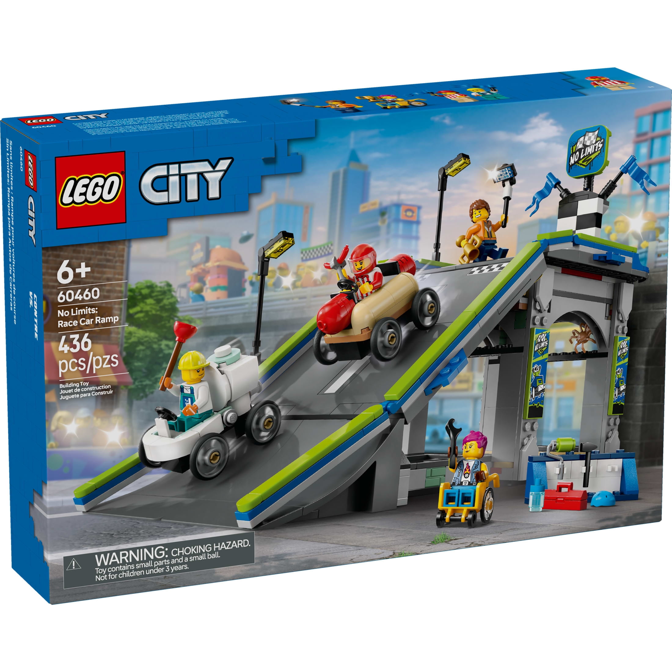 LEGO City Race Car Ramp Track Toy, 60460, Building Toy for Kids 6+