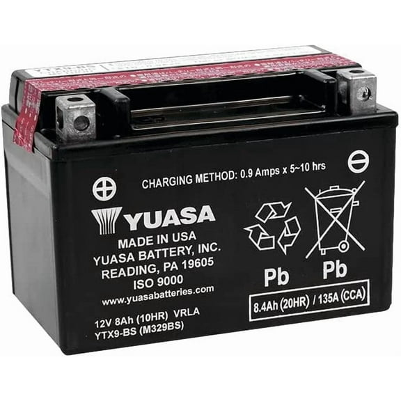 Yuasa YTX9-BS Maintenance FREE12 Volt Battery