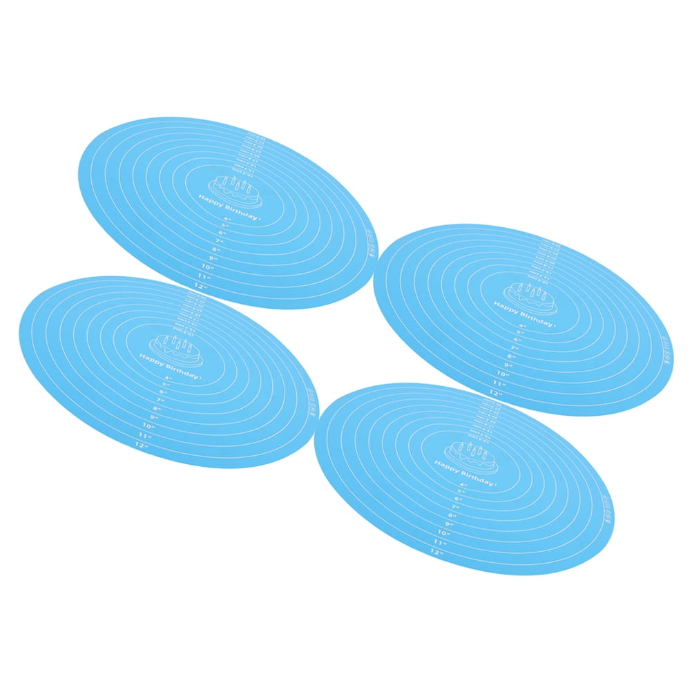 ETHZZLE Sky-Blue Silicone Baking Mat Nonstick Oven Use Antislip Design 4Pcs