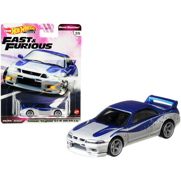 Nissan Skyline Gt R nr33 Silver And Blue Fast Furious Diecast Model Car By Hot Wheels Walmart Com Walmart Com