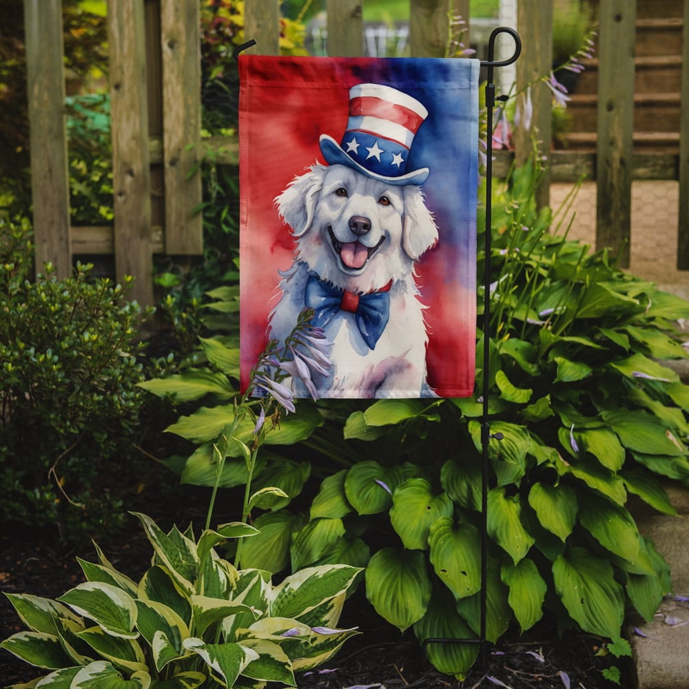 Kuvasz Patriotic Garden Flag 11.25 in x 15.5 in