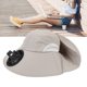 thumbnail image 1 of Sombrero Para Fanáticos Al Aire Libre, Sombrero Para El Sol De Ala Ancha, Transpirable, Recargable Por USB, Con Ventilador, Gris Claro Para Pescar, 1 of 7