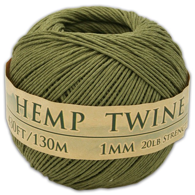 Boule de Ficelle de Chanvre Olive Véritable 1mm