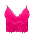 thumbnail image 3 of CHOK Lace Bralette for Women V Neck Camisoles Racerback Adjustable Strap Crop Top Hot Pink M, 3 of 5