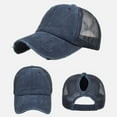thumbnail image 2 of MSJUHEG Baseball Cap Trucker Hat Trucker Hats Women Unisex Men Women Solid Color Sun Hat Adjustable Baseball Cap Hip Hop Hat Golf Hat Fascinators Hats for Women Polyester 1PC Hat Navy One Size, 2 of 4