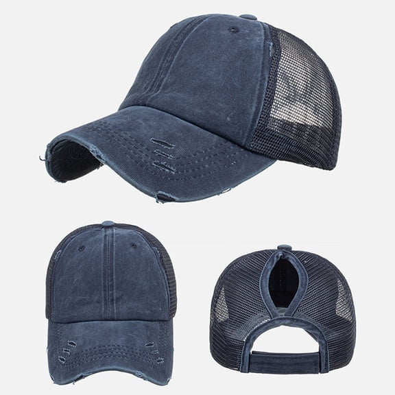 HNMKIU Adjustable Unisex Baseball Cap for Men and Women Solid Sun Hat with Hop Style Navy,One Size