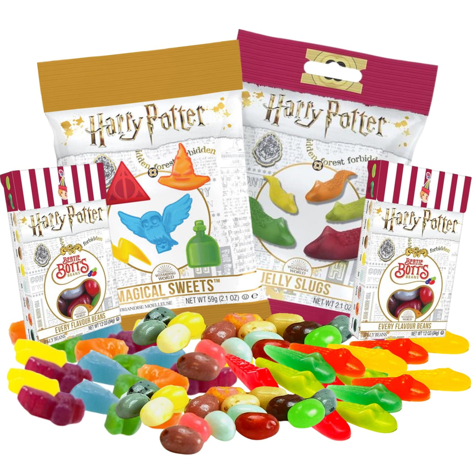 Harry Potter Candy, Bertie Botts, Magical Sweets and Jelly Slugs Variety Pack, Pack of 4