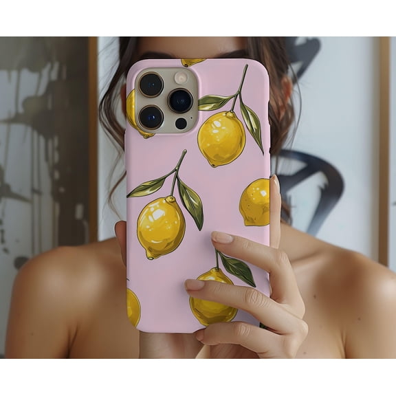 Protective iPhone Case Lemon Phone Case Bright Yellow Fruit Aesthetic Cover Version IP15 Magnetic MagSafe Compatible